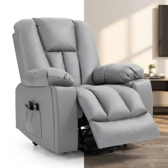 GranMaison Massagestoel - Relaxfauteuil - Zetel - 1 persoons - Met armleuning - Zeer comfortabel - Elektrisch - Donkergrijs
