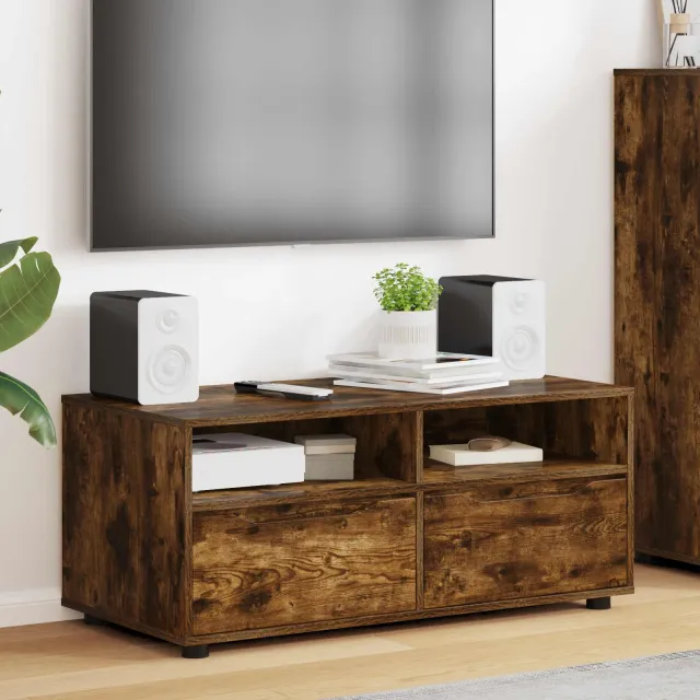 vidaXL TV-kast 100 x 48 x 43 cm Gerookt eiken Bewerkt hout, foto 2