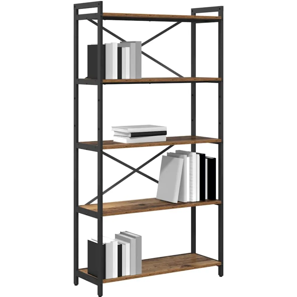 vidaXL Boekenkast 80 x 30 x 155 cm Bewerkt hout Oud hout Bruin