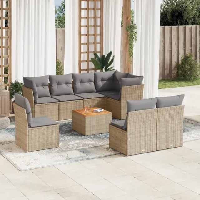 vidaXL Patio Sofa Set 8-zits Beige mix en grijs, foto 2