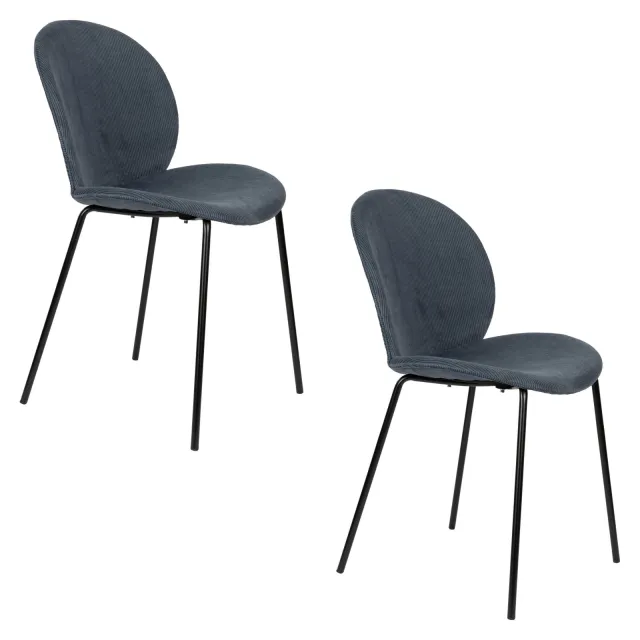 Zuiver Bonnet eetkamerstoel grijsblauw Grijs/blauw