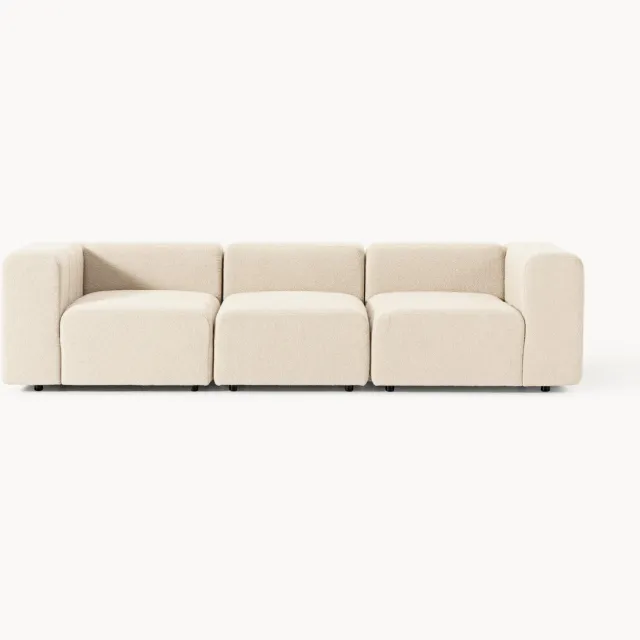 Westwing Collection Modulaire bouclé bank Lena (4-zits) Beige
