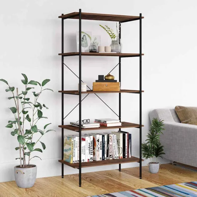vidaXL Opbergrek 5-laags 80x40x163 cm zwart en naturel, foto 2