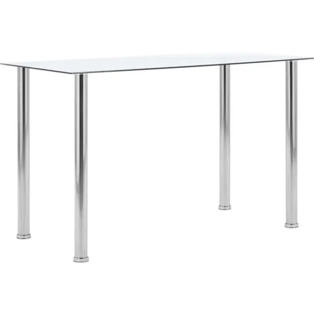 vidaXL Eettafel - 120x60x75 - cm - gehard - glas - transparant Transparent