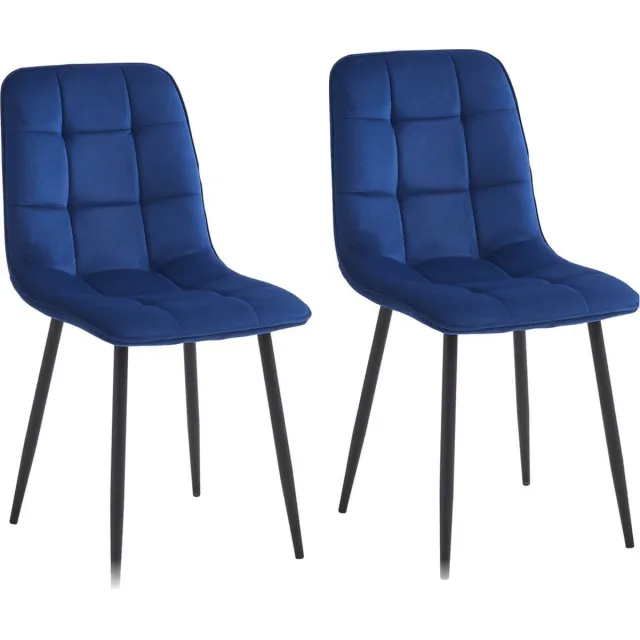 Colenis Ela Eetkamerstoel - Set Van 2 - Blauw - Velvet - Design