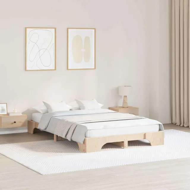 vidaXL Bedframe Naturel 120 x 200 cm Massief grenenhout Bruin