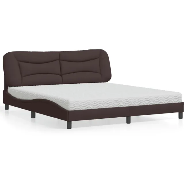 vidaXL Bed met matras "Hvar" stof donkerbruin 180x200 cm