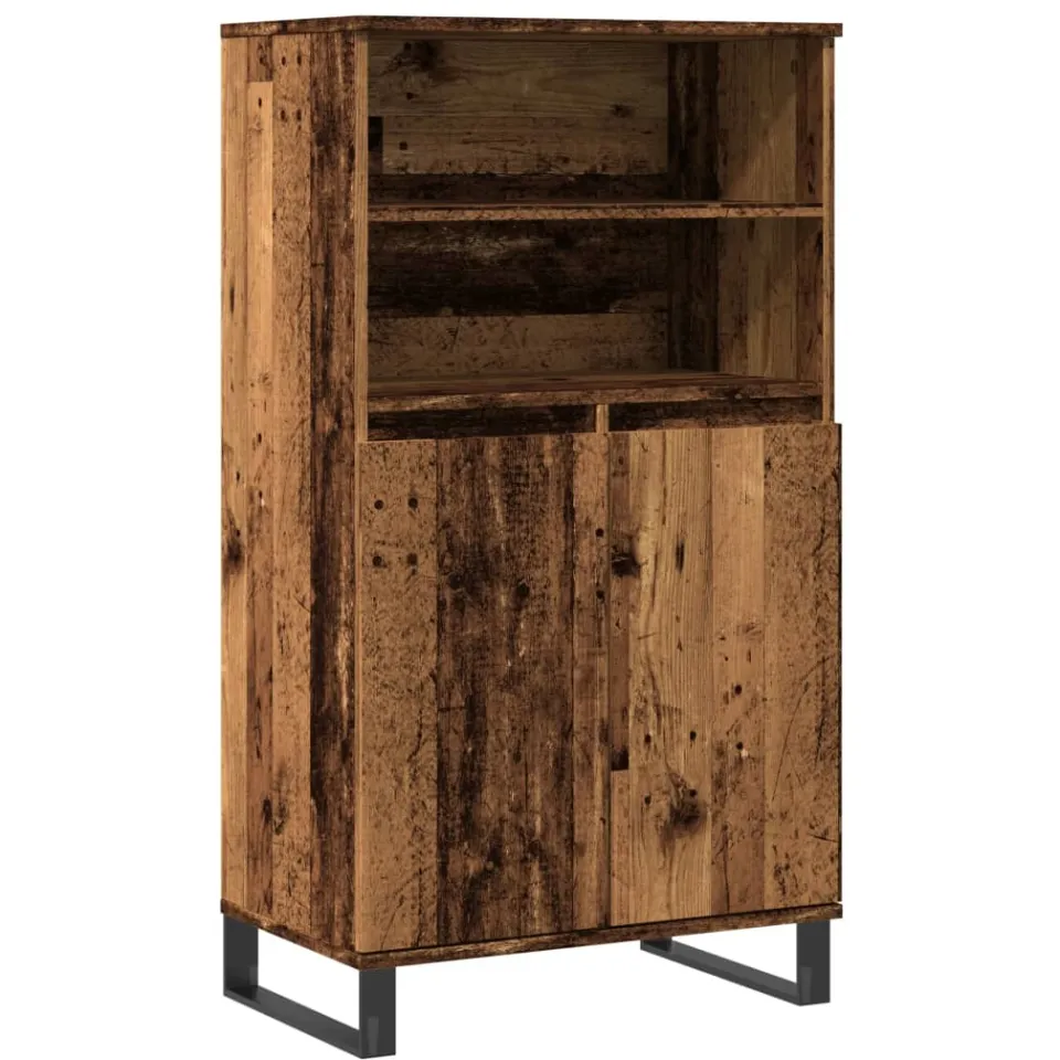 vidaXL Hoge kast 60x36x110 cm bewerkt hout oud houtkleurig bruin, foto 3