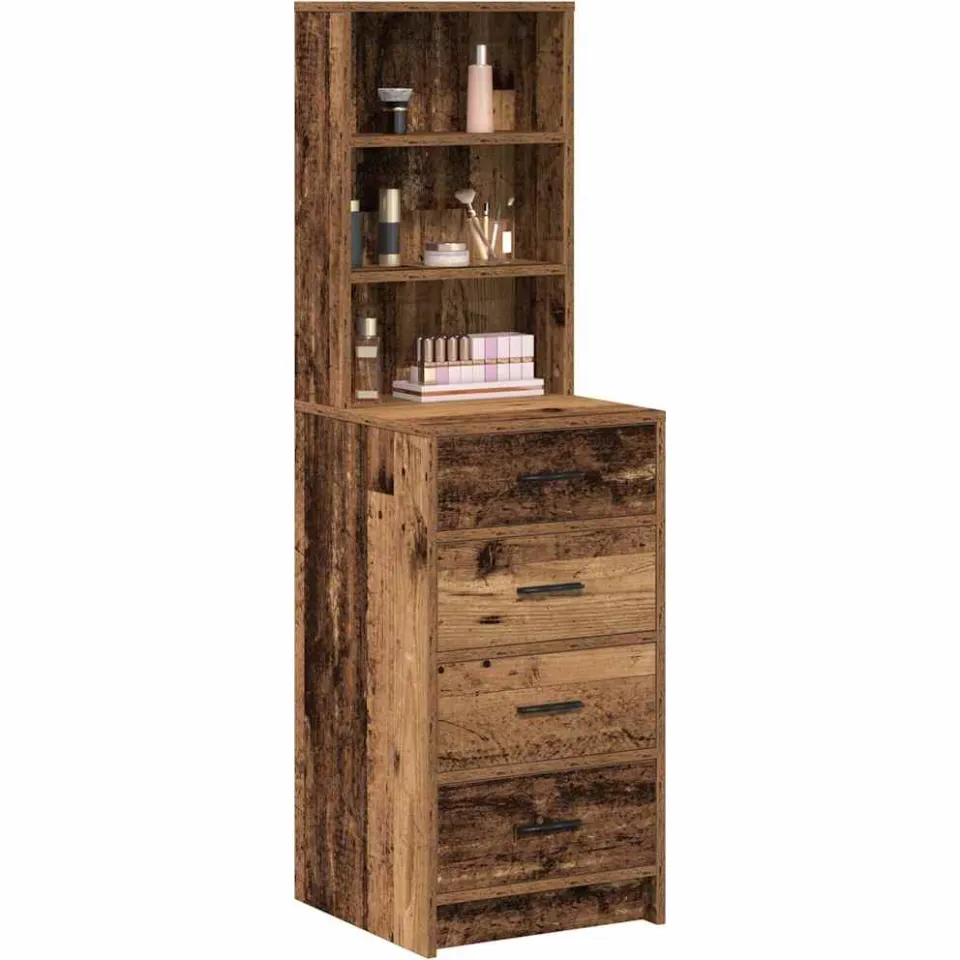 vidaXL Highboard Oud hout 40 x 41 x 135 cm Bewerkt hout Bruin