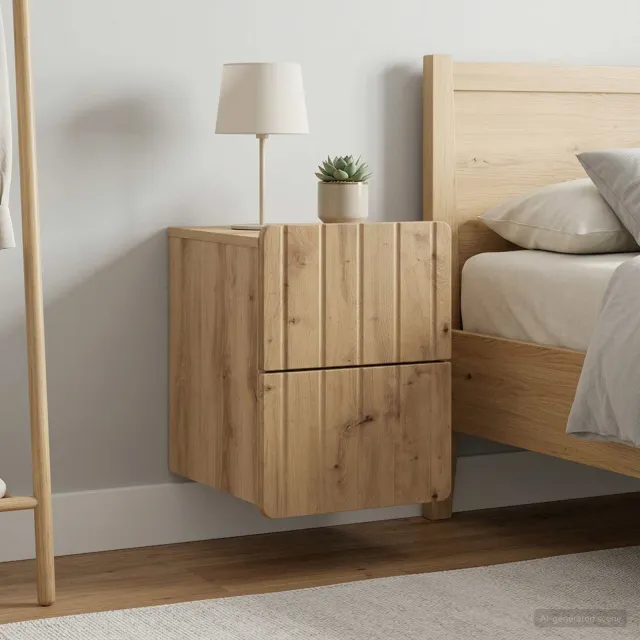 vidaXL Wandbeugel Bedkast 2 st Artisanaal eiken 33 x 34,5 x 43 cm, foto 2