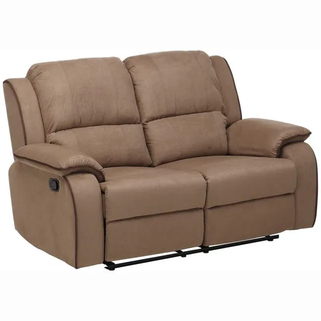 Vente-unique Driezits- en tweezits relaxbank van microvezel HERNANI - Taupe