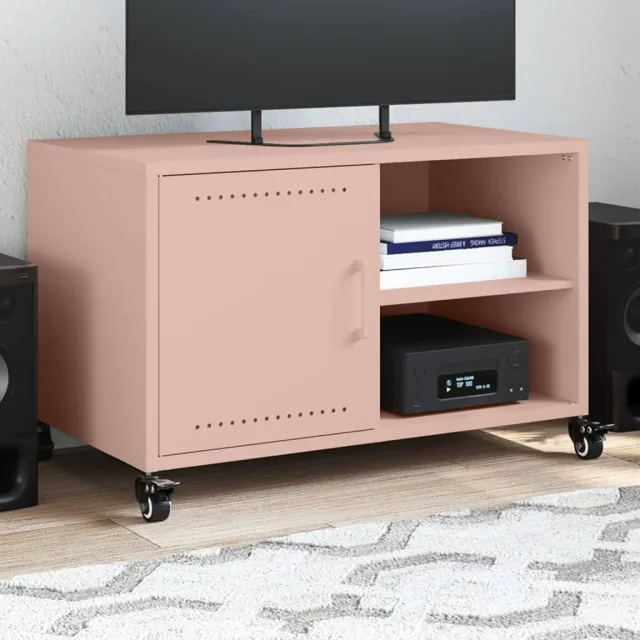 vidaXL Tv-meubel 68x39x43,5 cm staal roze, foto 2