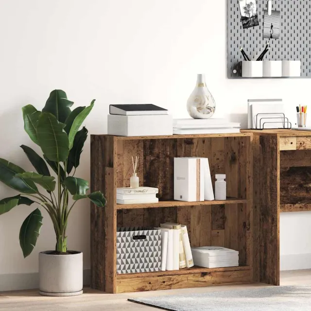 vidaXL Boekenkast 80x24x76 cm bewerkt hout oud houtkleurig bruin, foto 2
