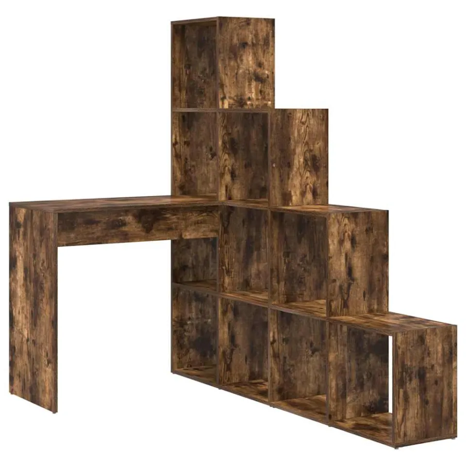 vidaXL Hoekbureau Gerookt eiken 101,5 x 149,5 x 149,5 cm Bewerkt hout Bruin