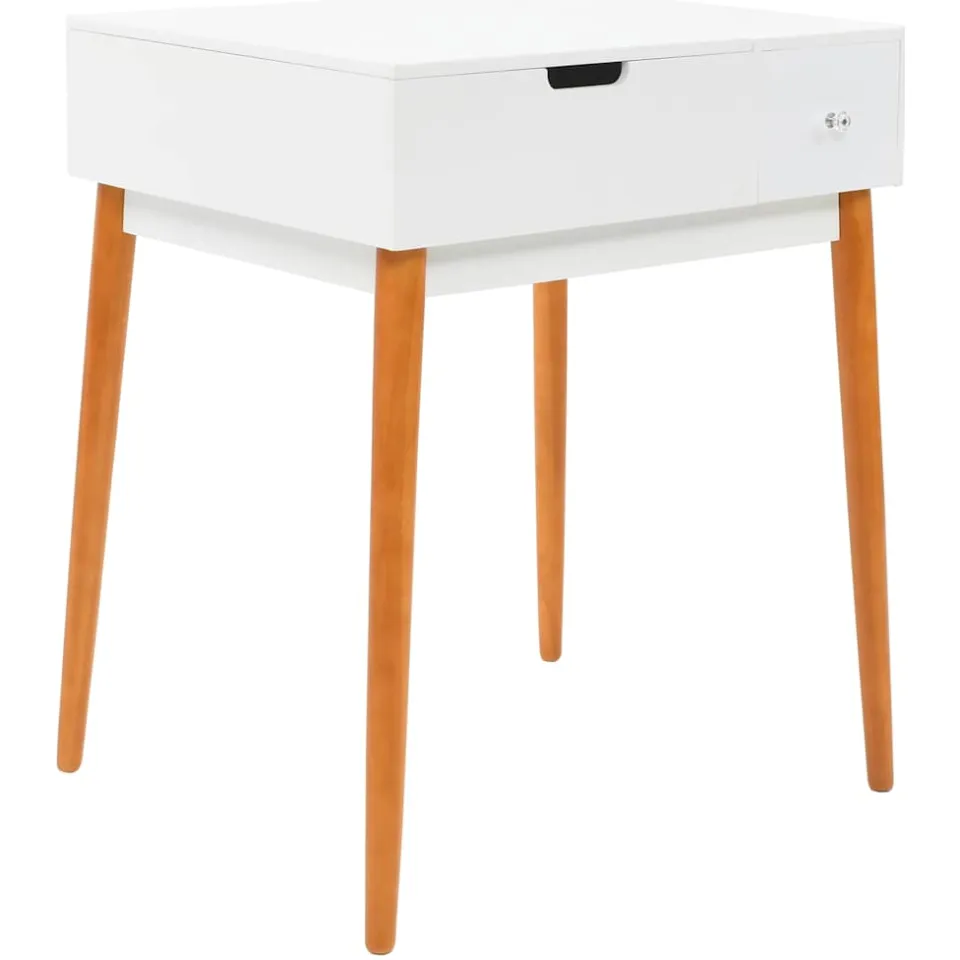 vidaXL Kaptafel met spiegel 60x50x86 cm MDF wit, foto 2