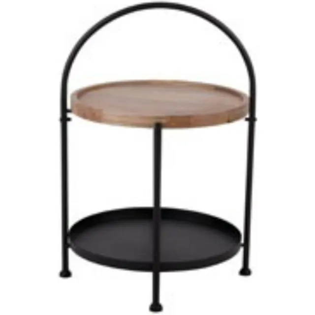Leitmotiv Bijzettafel Tray - Zwart - 39x39x55cm - Modern