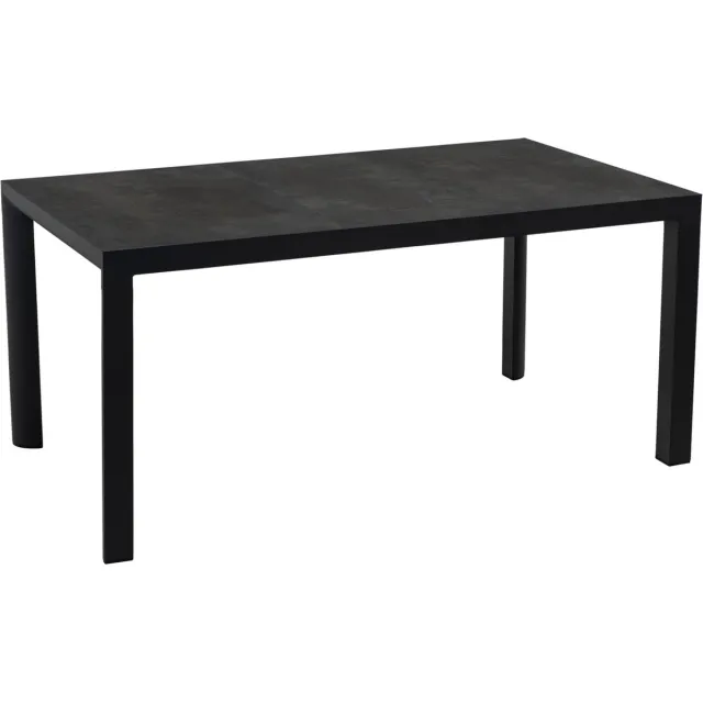 Lesliliving Outdoor Living - Tafel Murcia black 160x90cm Donkergrijs/Antraciet