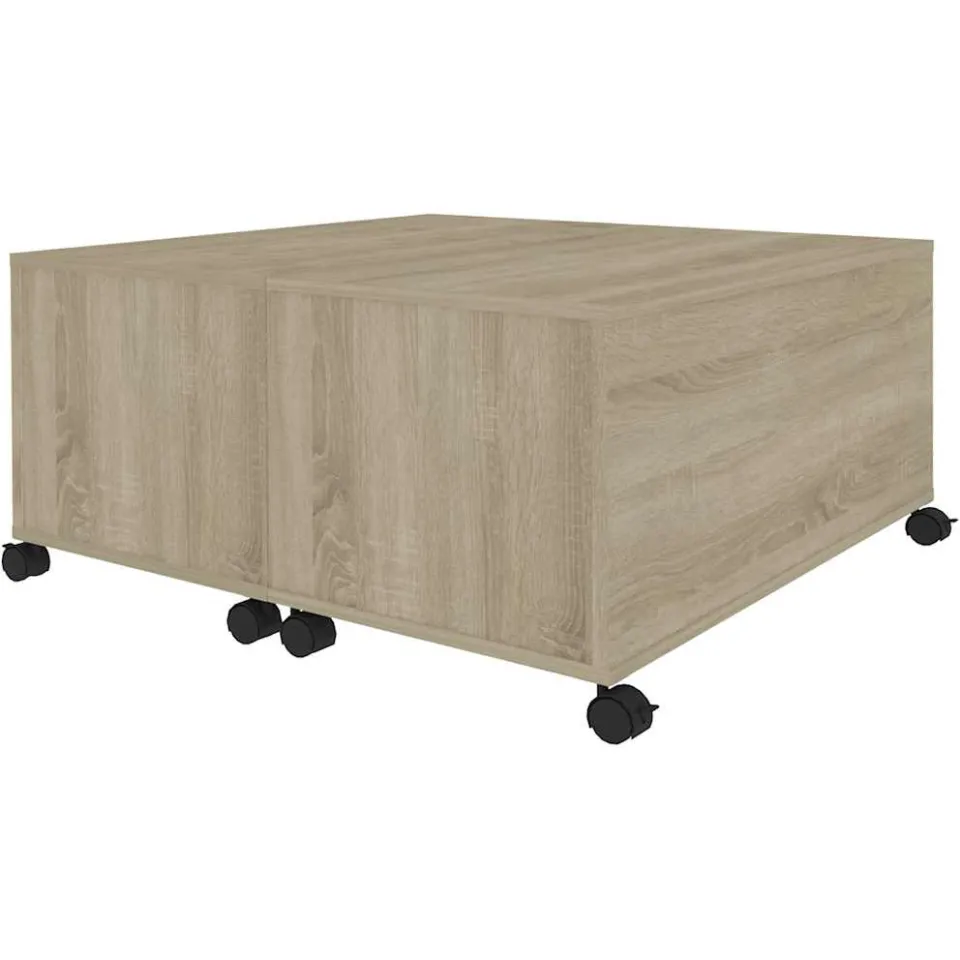 vidaXL Salontafel 75x75x38 cm bewerkt hout sonoma eikenkleurig Bruin