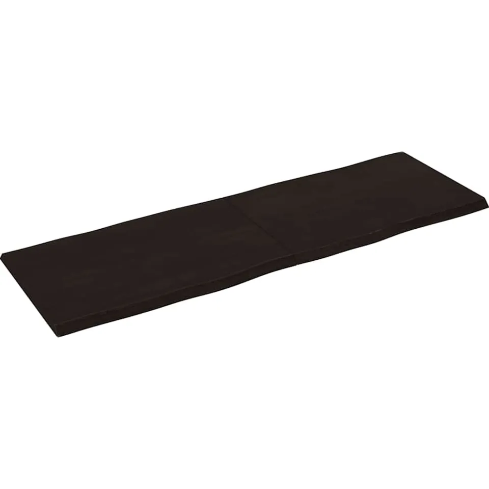 vidaXL Tafelblad natuurlijke rand 180x60x(2-4)cm eikenhout donkerbruin, foto 2