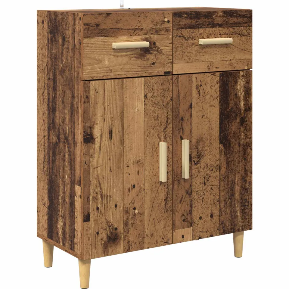 vidaXL Dressoir Oud hout 34 x 69.5 x 89 cm Bewerkt hout bruin, foto 3