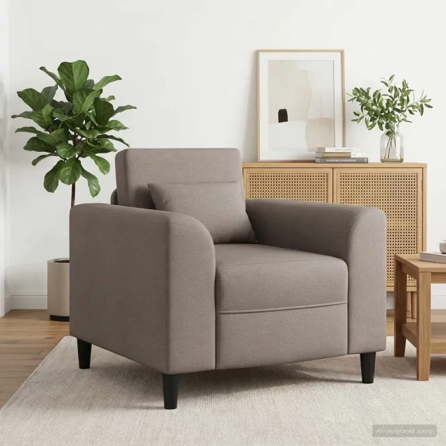 vidaXL Fauteuil Taupe Stof