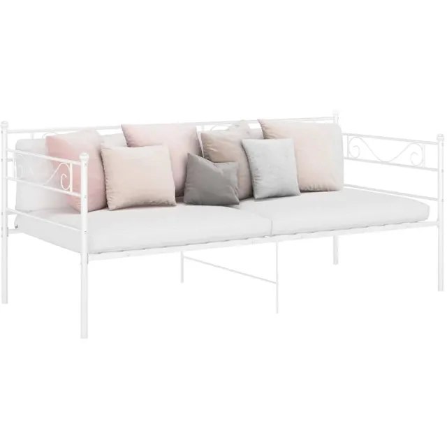 vidaXL Slaapbank metaal wit 90x200 cm