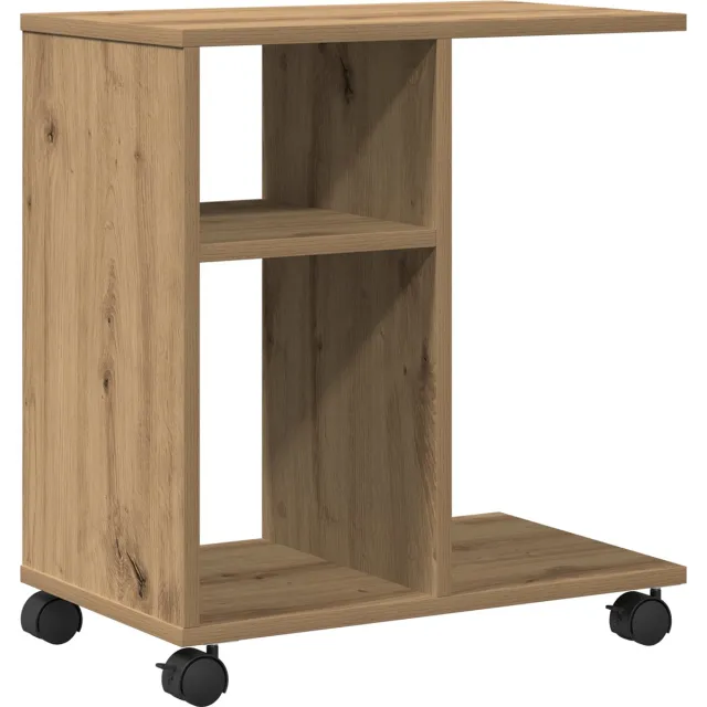 vidaXL Bijzettafel - artisanaal - eikenkleurig - 50 - x - 30 - x - 55 - cm Artisanaal eikenkleurig