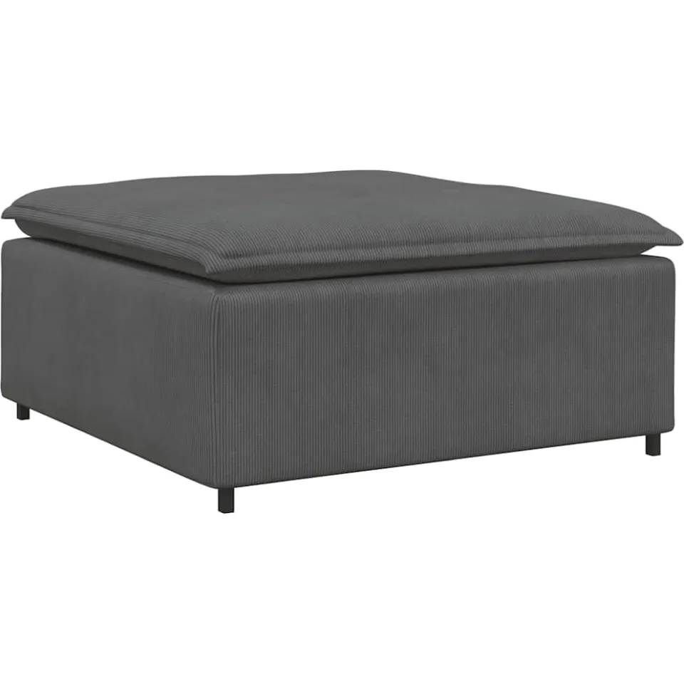 vidaXL Modulaire bank met voetenbank&kussens corduroy stof donkergrijs