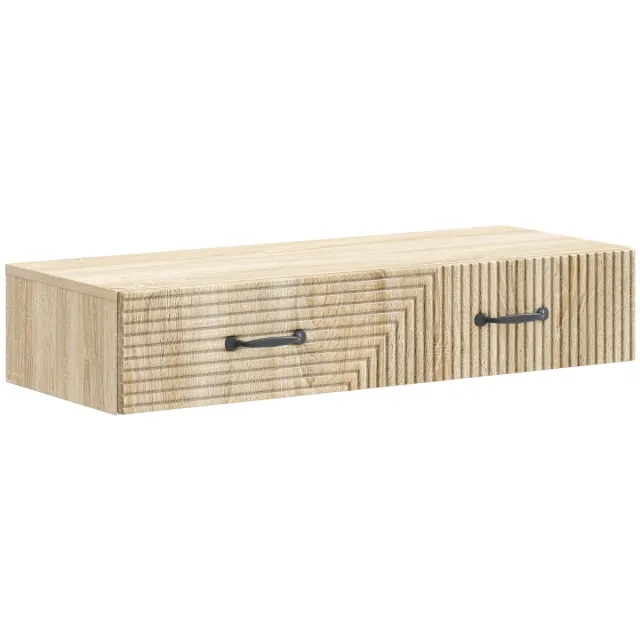 vidaXL Wandgemonteerde - Zijtafel - 87,5 - x - 34,5 - x - 17 - cm - Bewerkt - hout Sonoma eiken