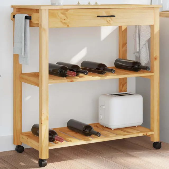 vidaXL Keukentrolley MONZA 84x40x88,5 cm massief grenenhout bruin, foto 2