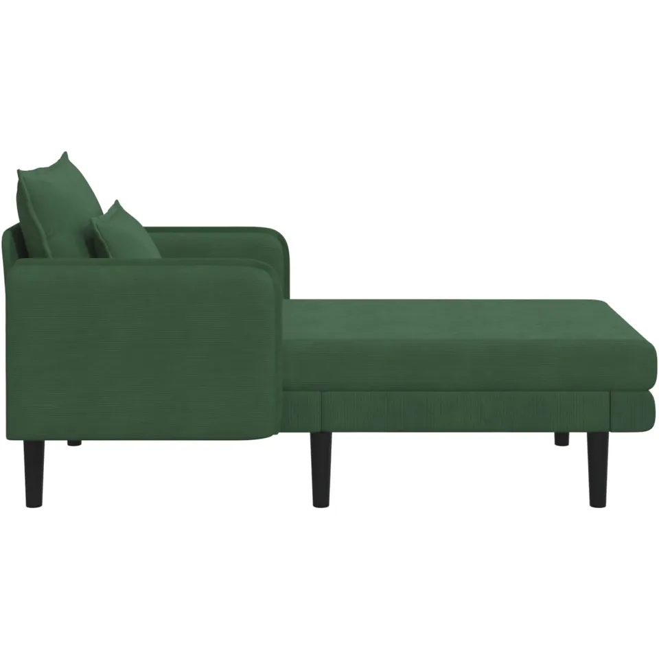 vidaXL Grote chaise longue Donkergroen Katoenen stof groen, foto 4