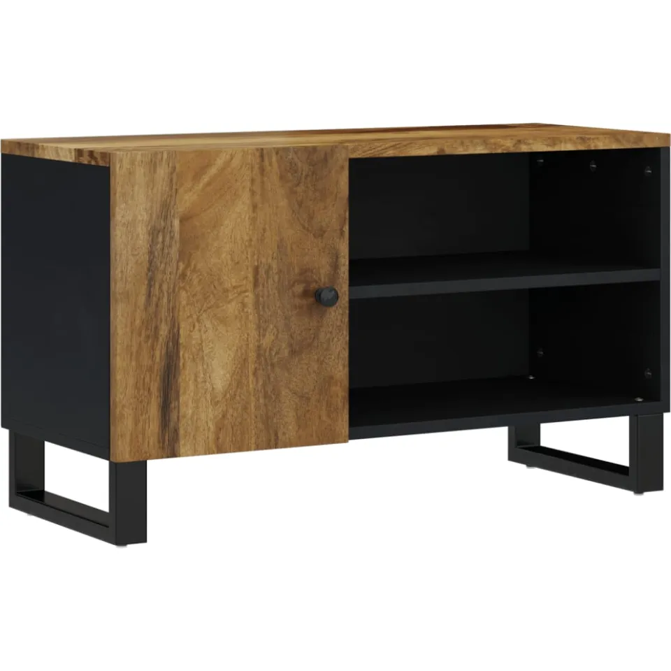 vidaXL Tv-meubel 80x33x46 cm massief mangohout en bewerkt hout bruin, foto 3