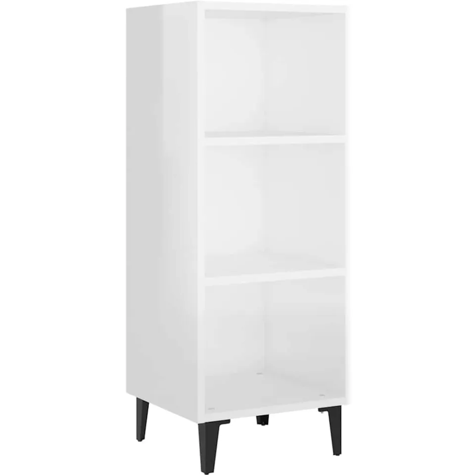 vidaXL Dressoir 34,5x32,5x90 cm bewerkt hout hoogglans wit