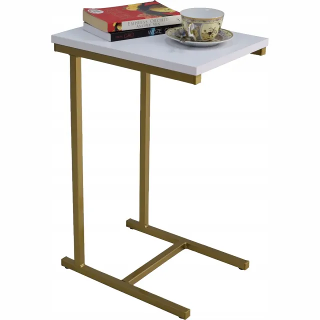 FutuStal EKO Serie - Bijzettafel - 62 cm - Goud en Wit Mat - Metaal Goud;Wit