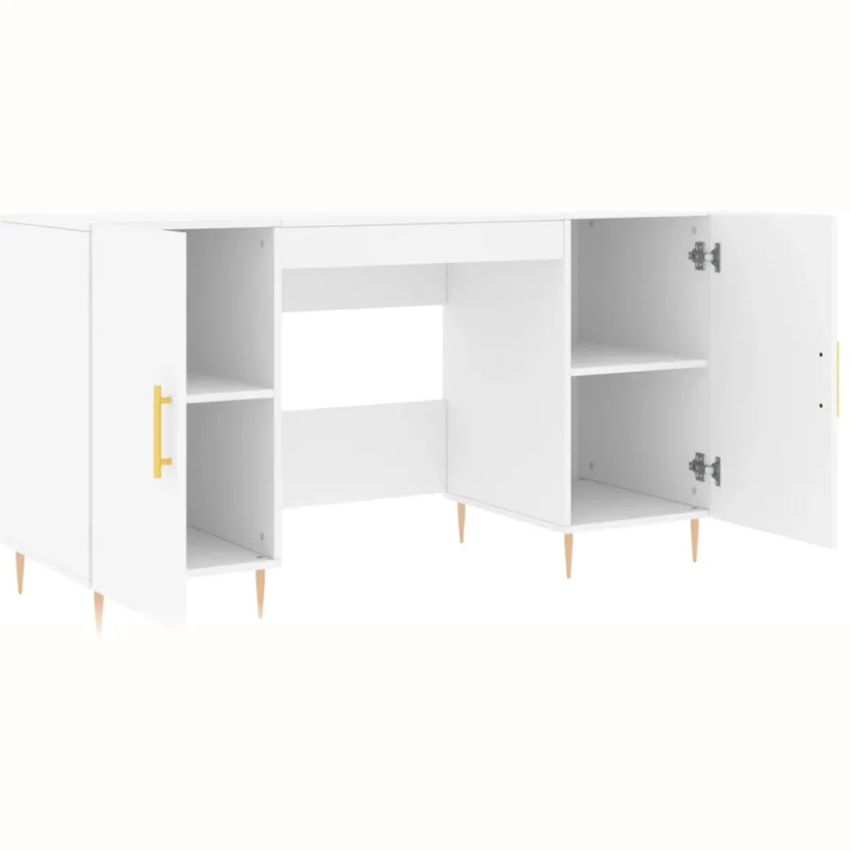 vidaXL Bureau 140x50x75 cm bewerkt hout wit