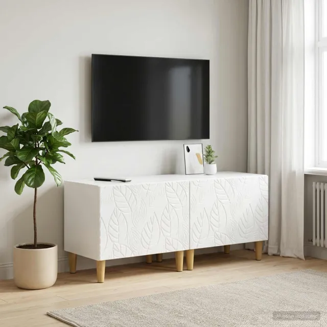 vidaXL Tv-meubel Hoogglans Wit Bewerkt hout