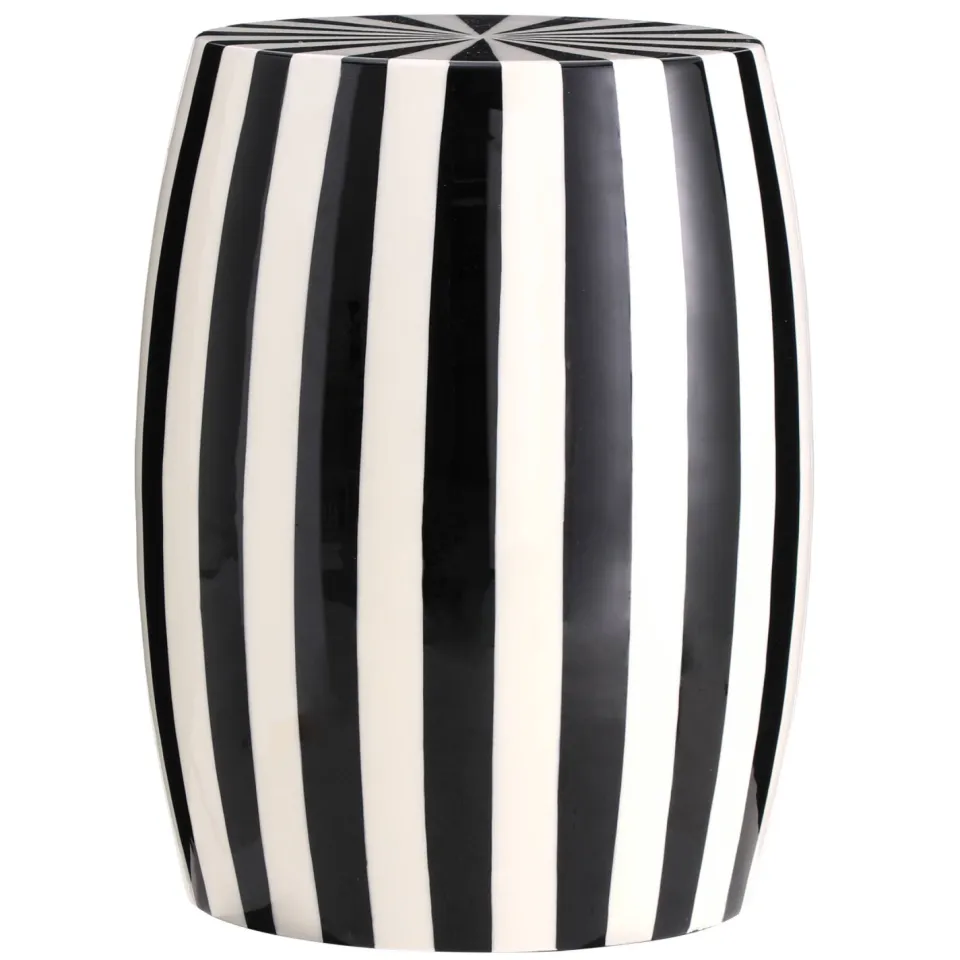 NOUS Living Stripe bijzettafel zwart wit zwart/wit