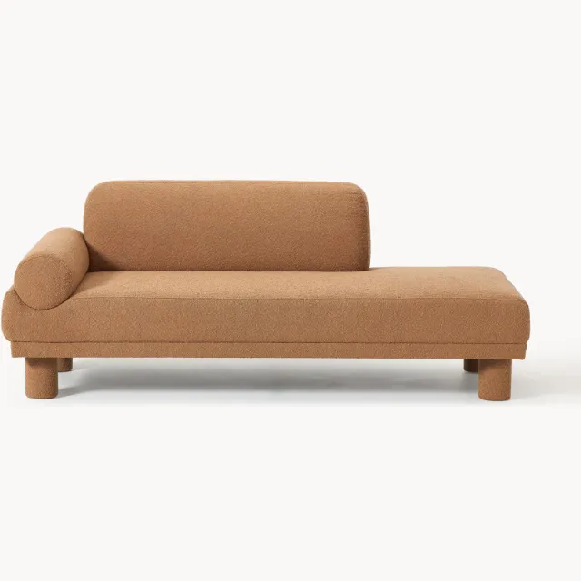 Westwing Collection Bouclé fauteuil Lilo Lichtbruin