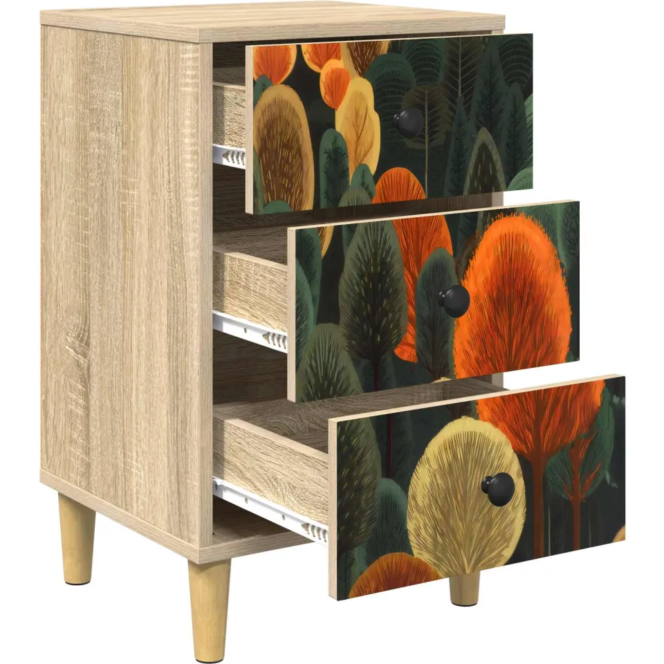 vidaXL Nachtkastje ZAANDAM Sonoma Eiken 36 x 33 x 60 cm Bewerkt hout, foto 4
