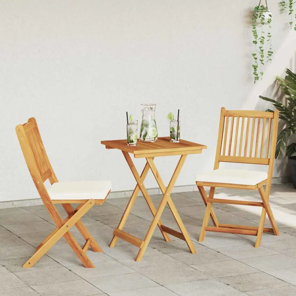 vidaXL Tuin Bistro Set 3 st Bruin Massief Acaciahout, foto 3