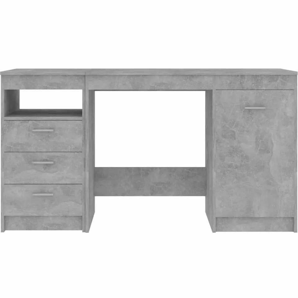 vidaXL Bureau 140x50x76 cm bewerkt hout betongrijs grijs, foto 3