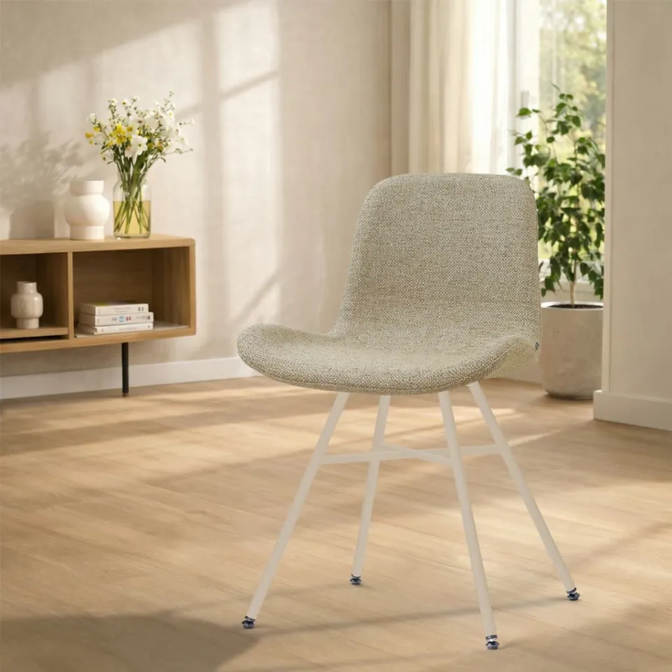 Nolon Noa-Fé eetkamerstoel taupe melange - beige onderstel, foto 3