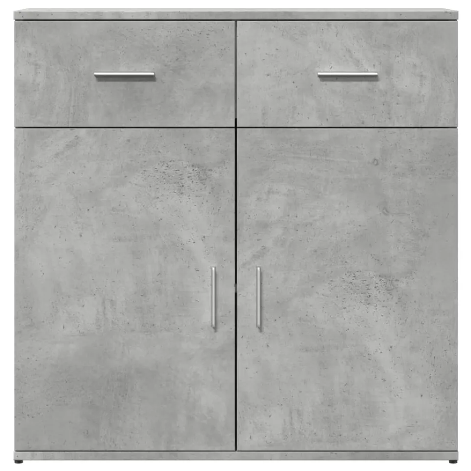 vidaXL Dressoir 79x38x80 cm bewerkt hout betongrijs grijs, foto 4