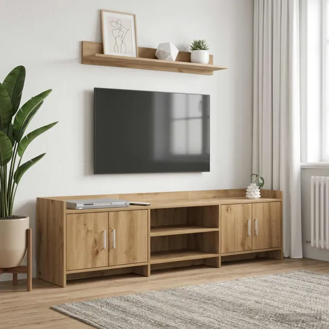 vidaXL TV-kast 168 x 33 x 47 cm Artisanaal eiken Bewerkt hout Bruin