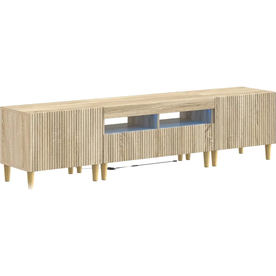 vidaXL 3-delige LED TV-kast ARNHEM 3 st Sonoma Eiken Bewerkt hout Bruin