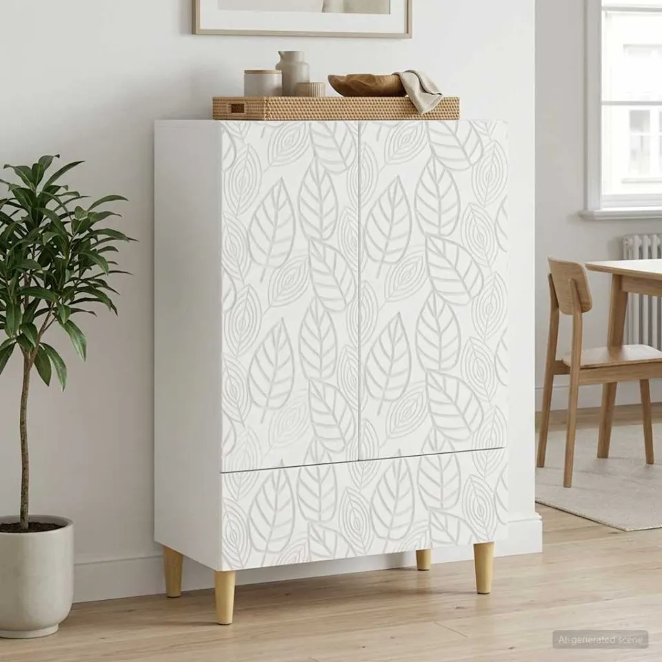 vidaXL Dressoir Wit 66 x 34,5 x 95 cm Bewerkt hout, foto 3