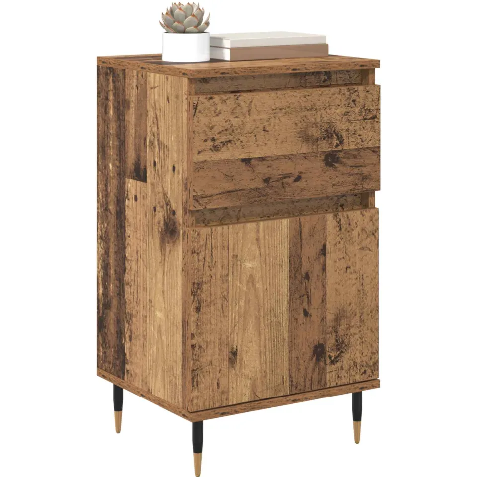 vidaXL Dressoir Oud Hout 40 x 35 x 70 cm Gemonteerd hout en ijzer Bruin