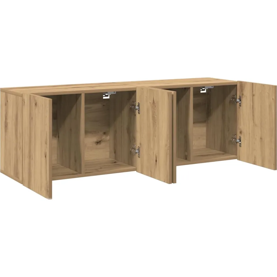 vidaXL Tv-meubels 2 st wandgemonteerd 80x30x41cm artisanaal eikenkleur, foto 2
