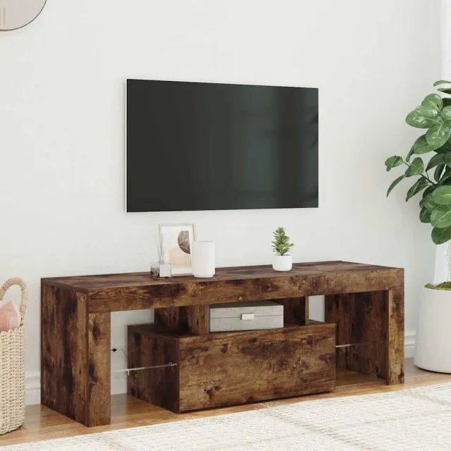 vidaXL Tv-meubel met LED-verlichting 120x35x40 cm gerookt eikenkleurig Bruin