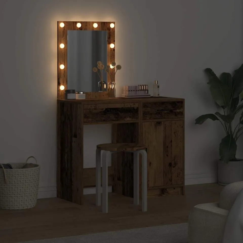 vidaXL Plafondtafel 2 st Bruin 50 x 41 x 135 cm Bewerkt hout, foto 3